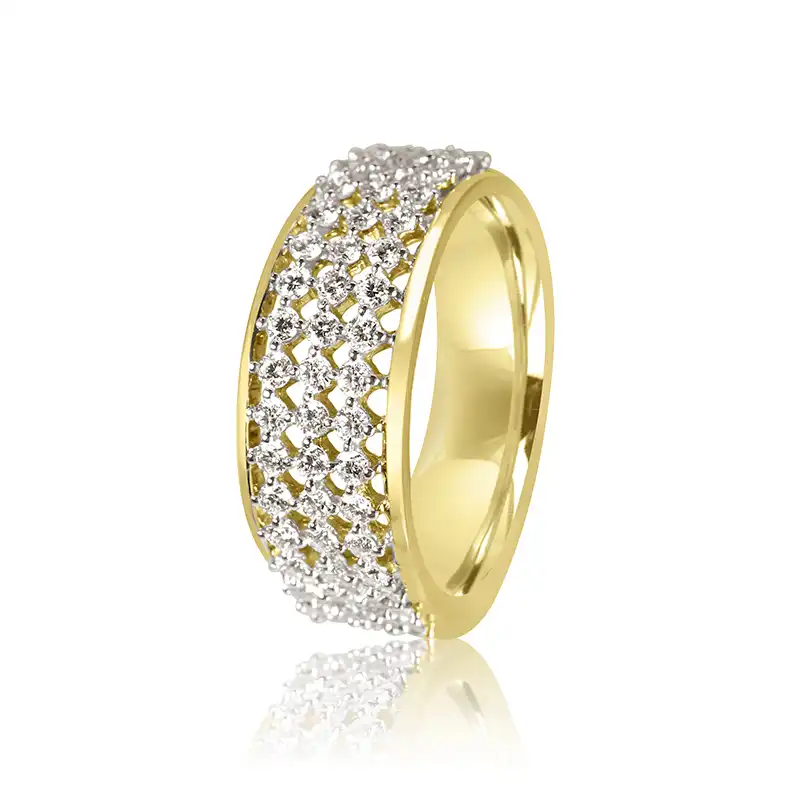 18K Yellow White Gold Diamond Ring